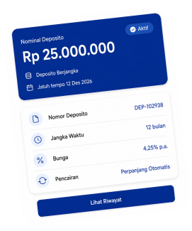Tampilan detail Deposito Aktif di Upwise App
