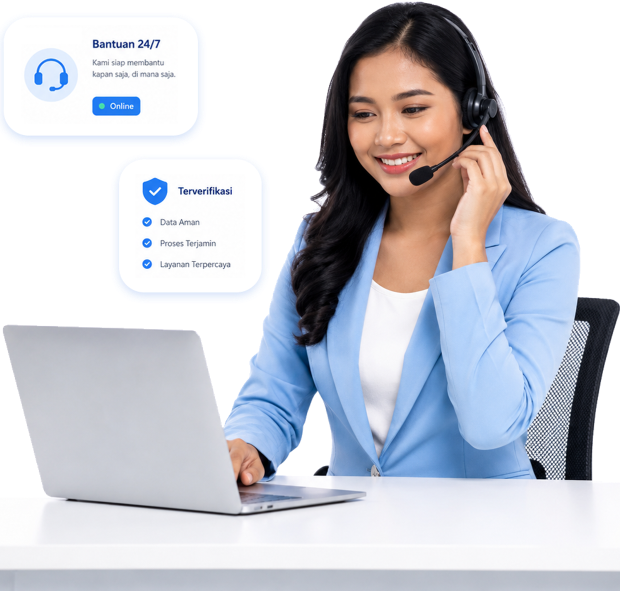 Tim layanan nasabah Upwise siap membantu melalui chat dan telepon