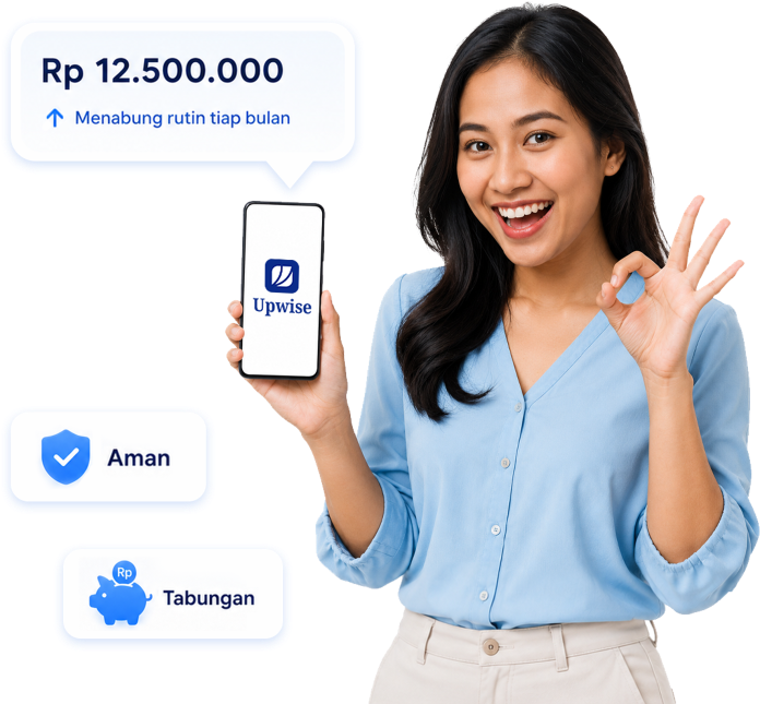 Nasabah menggunakan Tabungan Upwise — simpan uang aman dan mudah